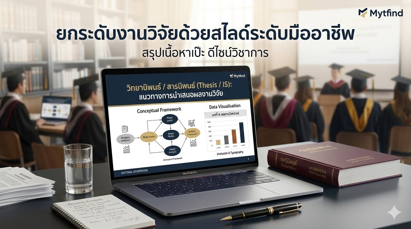 รับทำ PowerPoint IS/Thesis นักศึกษา มืออาชีพ สรุปเนื้อหาเป๊ะ พร้อมสอบจบอย่างมั่นใจ
