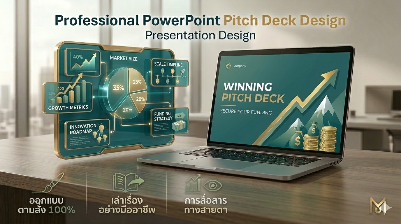 เปลี่ยนไอเดียธุรกิจให้เป็นเงินทุนด้วยบริการ PowerPoint Pitch Deck