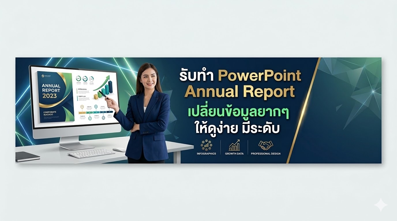 บริการ PowerPoint Annual Report เปลี่ยนตัวเลขที่ซับซ้อน ให้เป็นงานนำเสนอระดับพรีเมียม