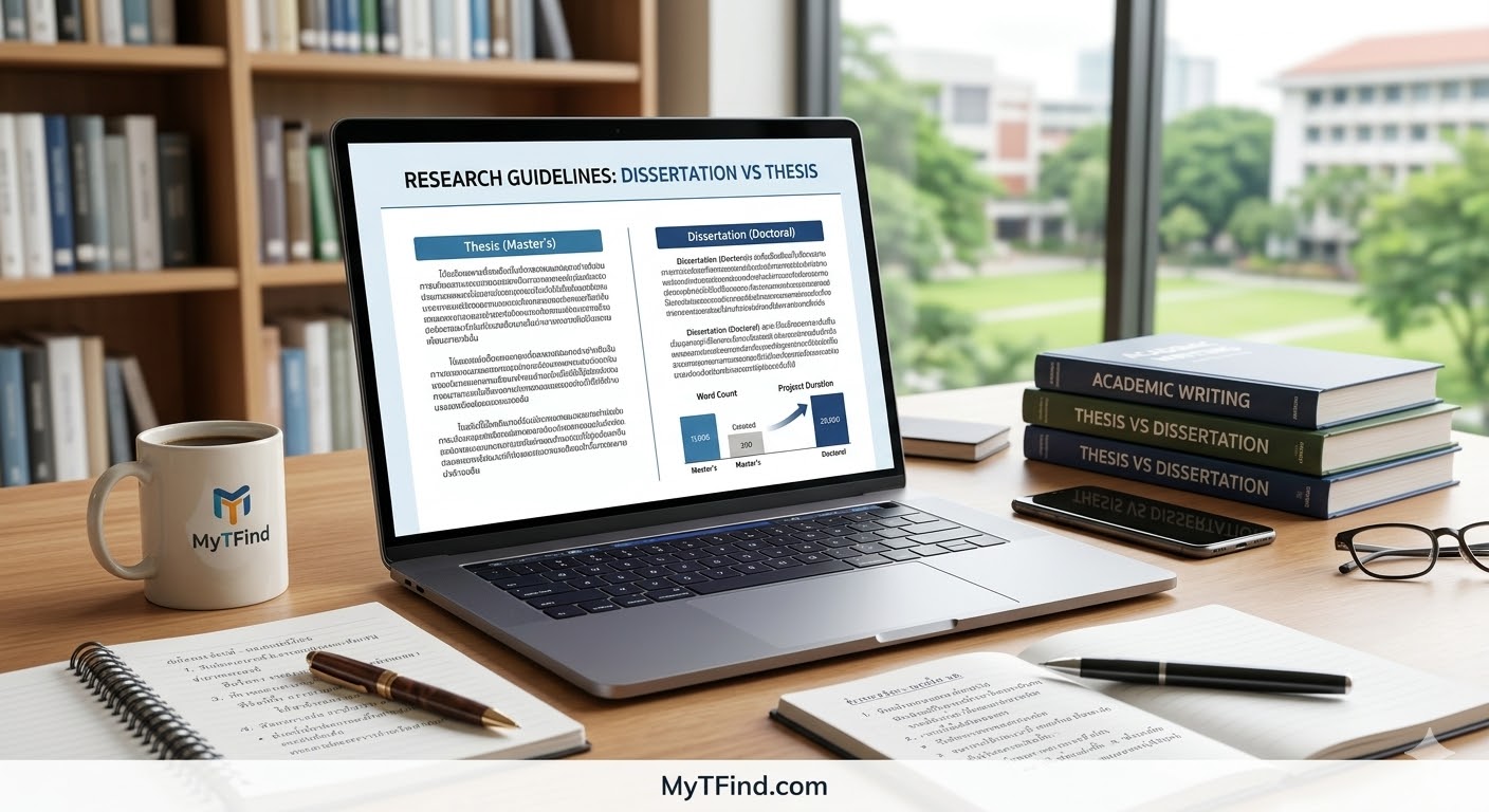 ความแตกต่าง Dissertation vs Thesis