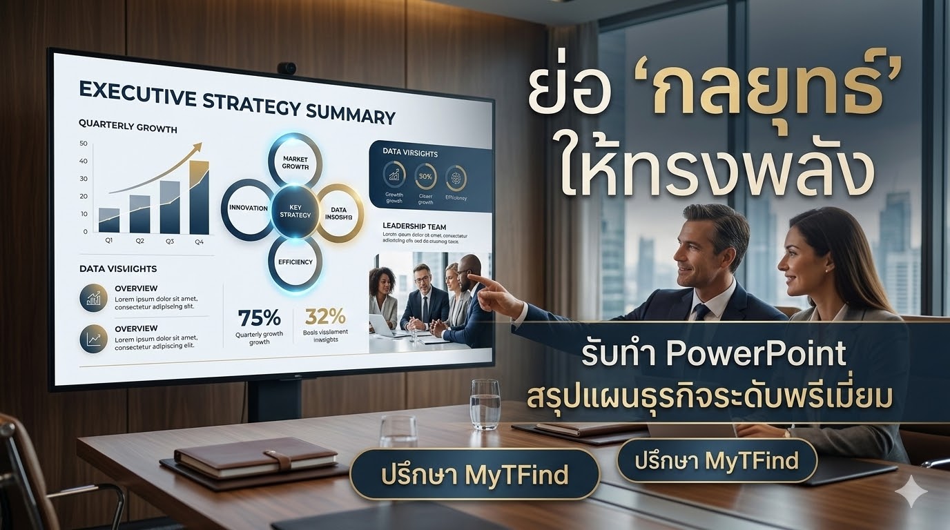 ย่อกลยุทธ์ให้ทรงพลังด้วย PowerPoint สรุปแผนงานธุรกิจ