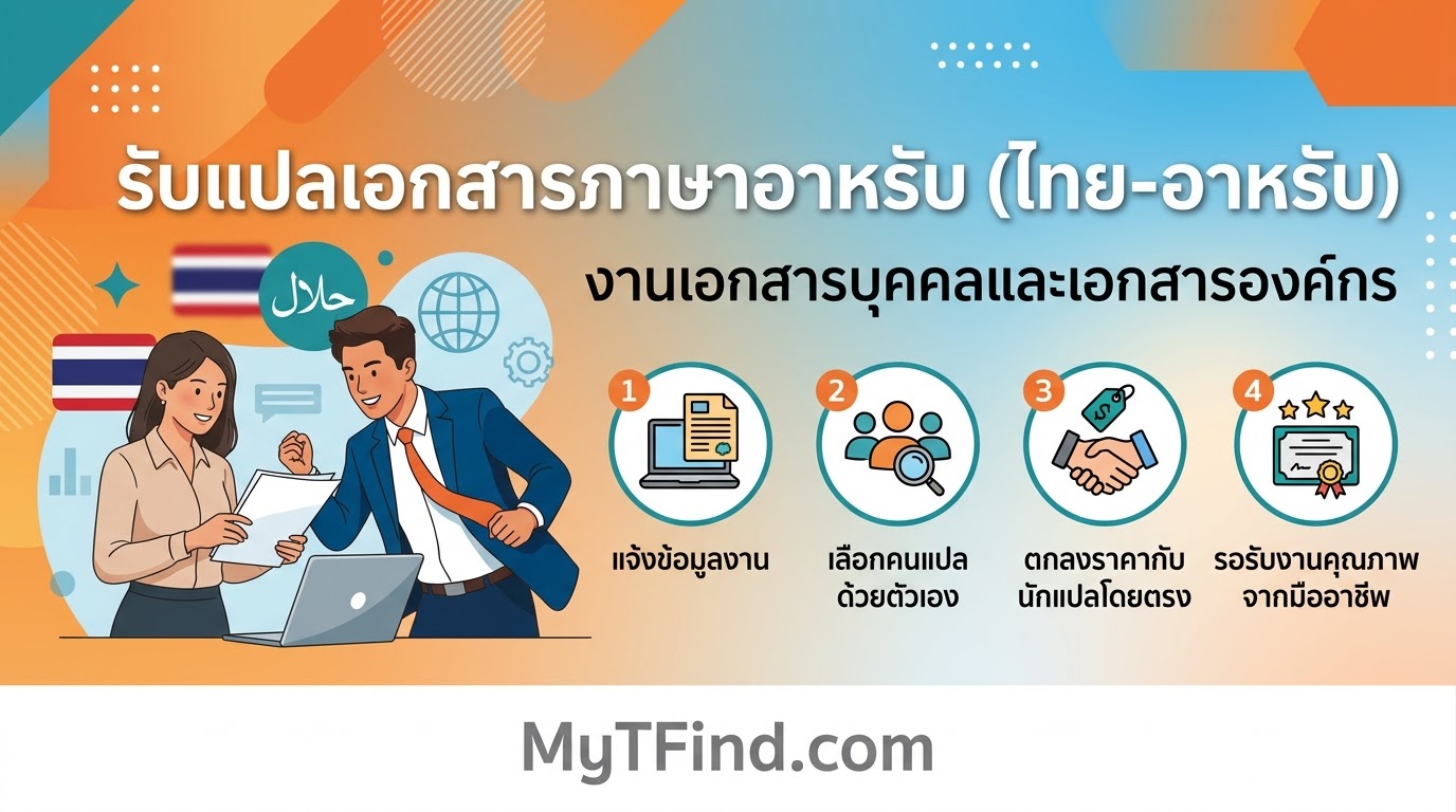 รับแปลเอกสารภาษาอาหรับ (ไทย-อาหรับ) เลือกนักแปลได้ ราคาตามงบ