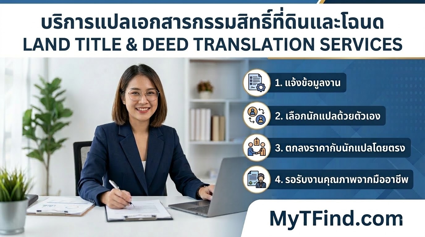รับแปลโฉนดที่ดิน แปลเอกสารสิทธิ์ที่ดิน รับรองถูกต้อง