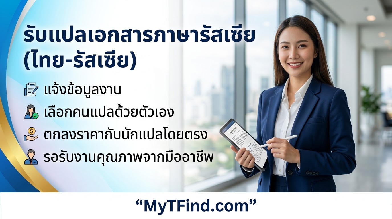 รับแปลเอกสารภาษารัสเซีย (ไทย-รัสเซีย) ด่วน ราคาตามงบ