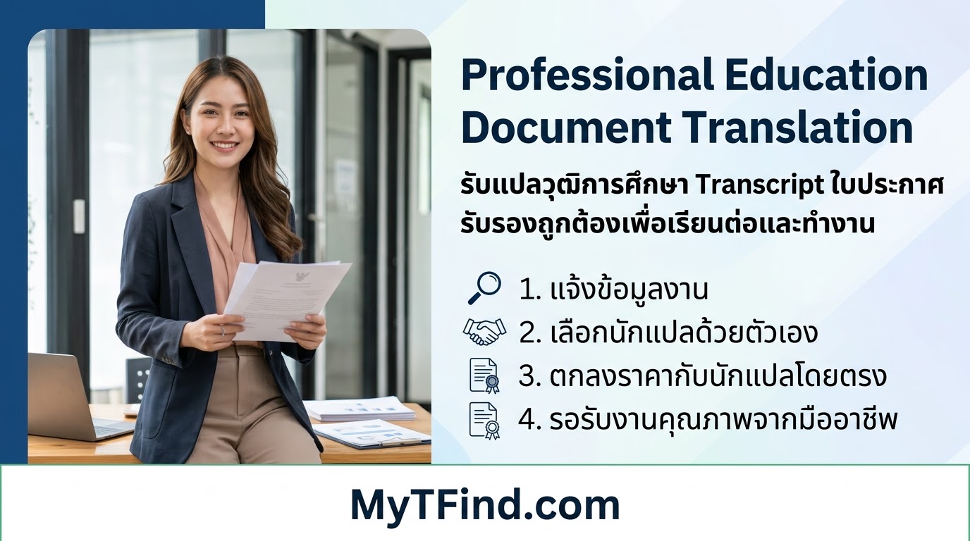 รับแปลวุฒิการศึกษา Transcript ใบประกาศ รับรองถูกต้องเพื่อเรียนต่อและทำงาน